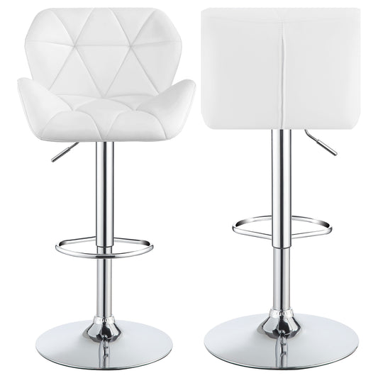 Berrington Adjustable Bar Stools Chrome and White (Set of 2)