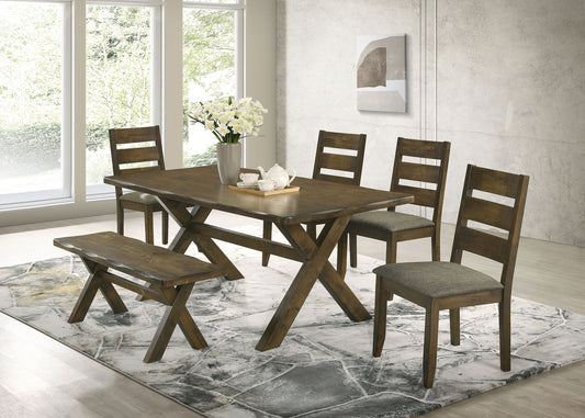 Alston Dining Room Set Knotty Nutmeg and Brown