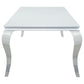Carone Rectangular Glass Top Dining Table White and Chrome