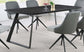 Smith Rectangle Ceramic Top Dining Table Black and Gunmetal