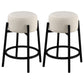 Leonard Upholstered Backless Counter Stool White (Set of 2)