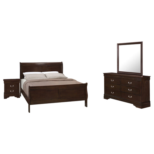 Louis Philippe 4-piece Eastern King Bedroom Set Cappuccino