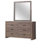 Brantford 6-drawer Dresser with Mirror Barrel Oak