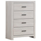 Brantford 4-drawer Bedroom Chest Coastal White