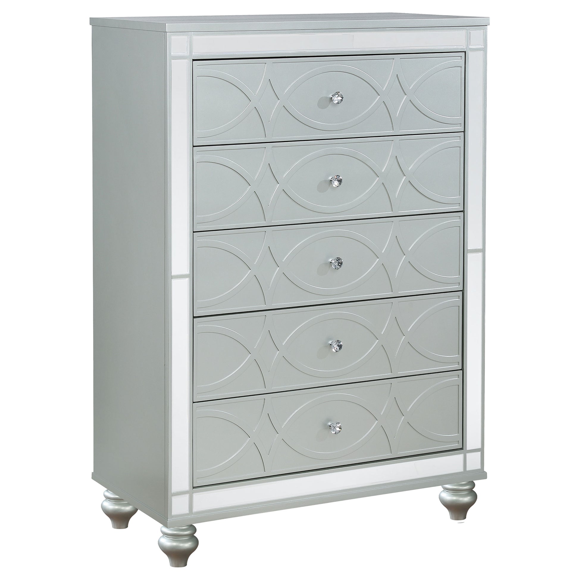 metallic dresser set Tamsin White Metallic Storage Platform Bedroom Set