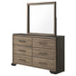 Baker 6-drawer Dresser with Mirror Brown and Light Taupe