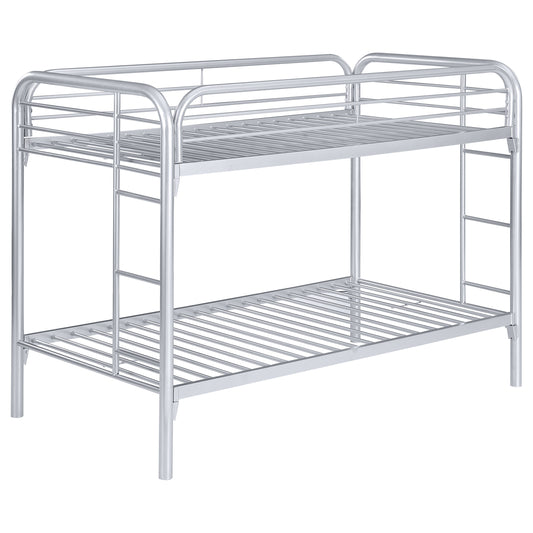 Morgan Twin Over Twin Bunk Bed Silver