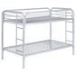 Morgan Metal Twin Over Twin Bunk Bed Silver