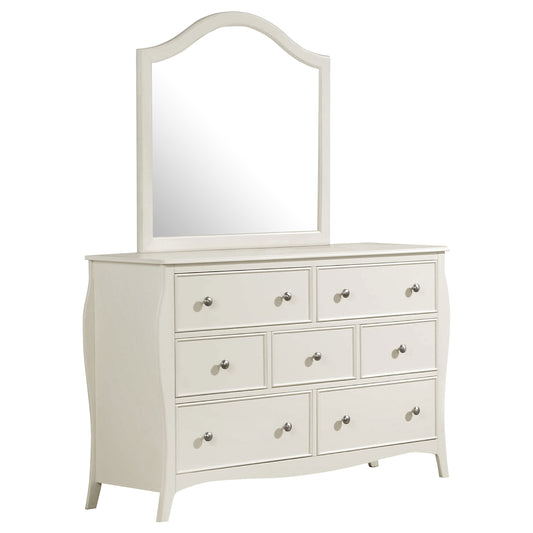Dominique 7-drawer Dresser with Mirror Cream White