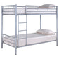 Hayward Metal Twin Over Twin Bunk Bed Silver