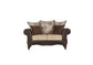 Elmbrook 3-piece Upholstered Rolled Arm Sofa Set with Intricate Wood Carvings Brown