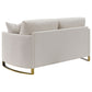 Corliss Upholstered Arched Arms Loveseat Beige