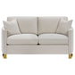 Corliss Upholstered Arched Arms Loveseat Beige