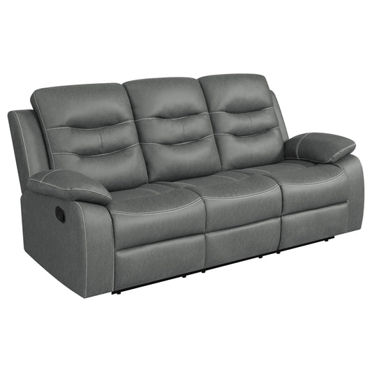 Nova Upholstered Motion Reclining Sofa Dark Grey