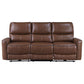 Greenfield Upholstered Power Reclining Sofa Saddle Brown