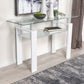 Dyer Rectangular Glass Top Sofa Table With Shelf White