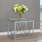 Lille Glass Top Square End Table Accents Chrome