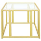 Adri Rectangular Glass Top Coffee Table Matte Brass