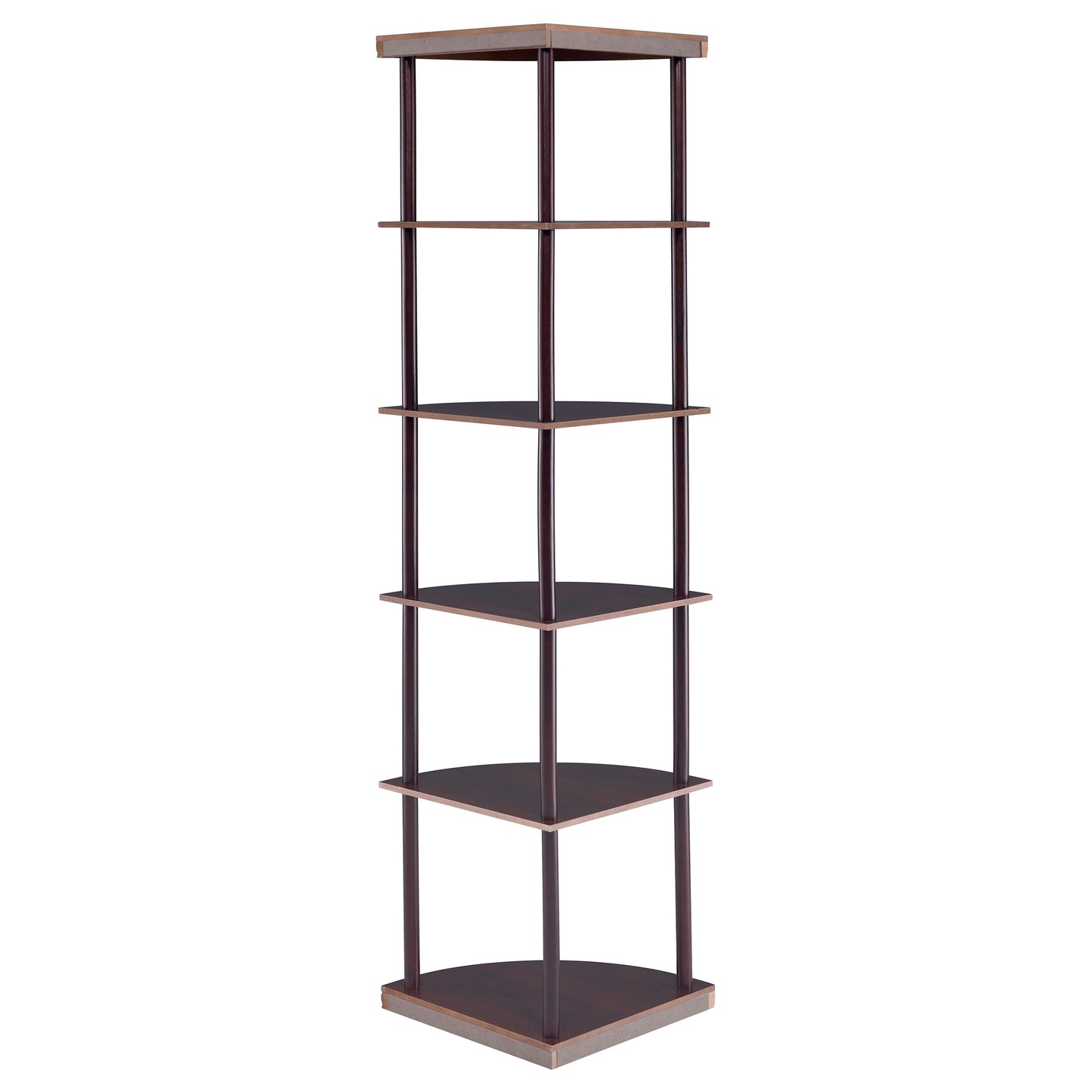 Bonwick 5-shelf Corner Bookshelf Cappuccino