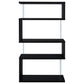 Emelle 4-tier Bookcase Black and Clear