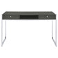 Wallice 2-drawer Writing Desk Weathered Grey and Chrome
