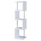 Baxter 4-shelf Bookcase White and Chrome