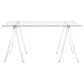 Amaturo 59-inch Glass Top Acrylic Writing Desk Clear