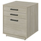 Loomis 3-drawer Square File Cabinet Whitewashed Grey