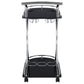 Elfman 2-tier Glass Shelf Metal Bar Cart Black and Chrome