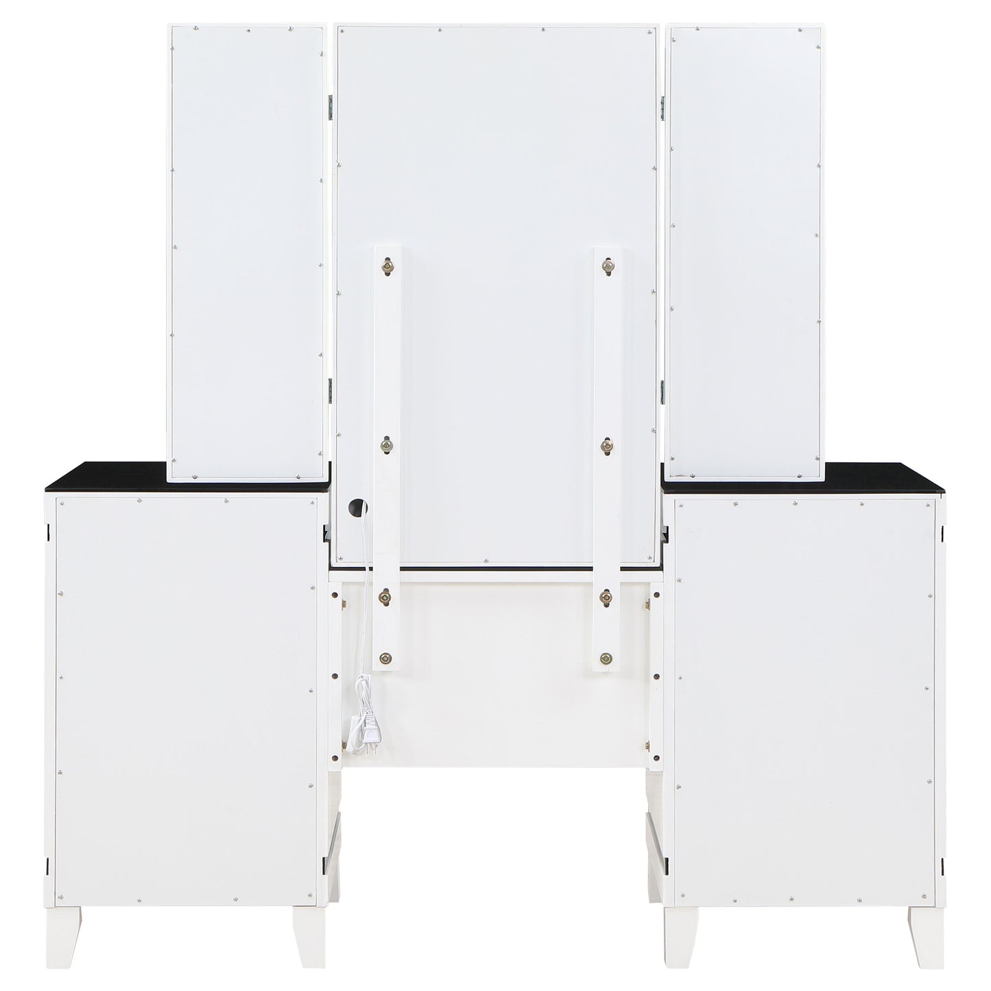 Talei 6-drawer Vanity Set with Hollywood Lighting Black and White