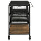 Evander Accent Storage Cart with Casters Natural and Black