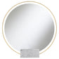 Jocelyn Round Table Top LED Vanity Mirror White Marble Base Gold Frame